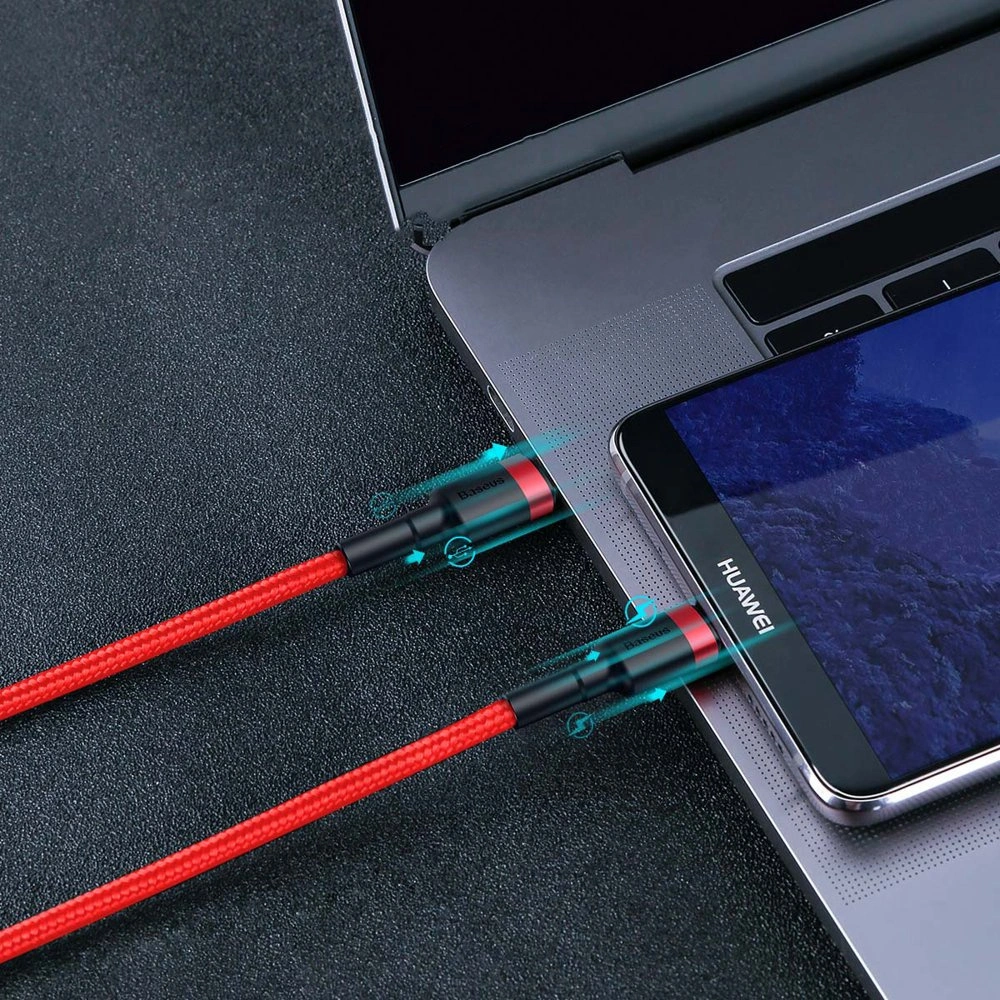 Hurtownia GSM - Cablu Baseus Cafule USB-C/USB-C PD 2.0 60W 20V 3A QC 3.0 2M negru-roșu - BSU4118 - {ean13} - Hurt