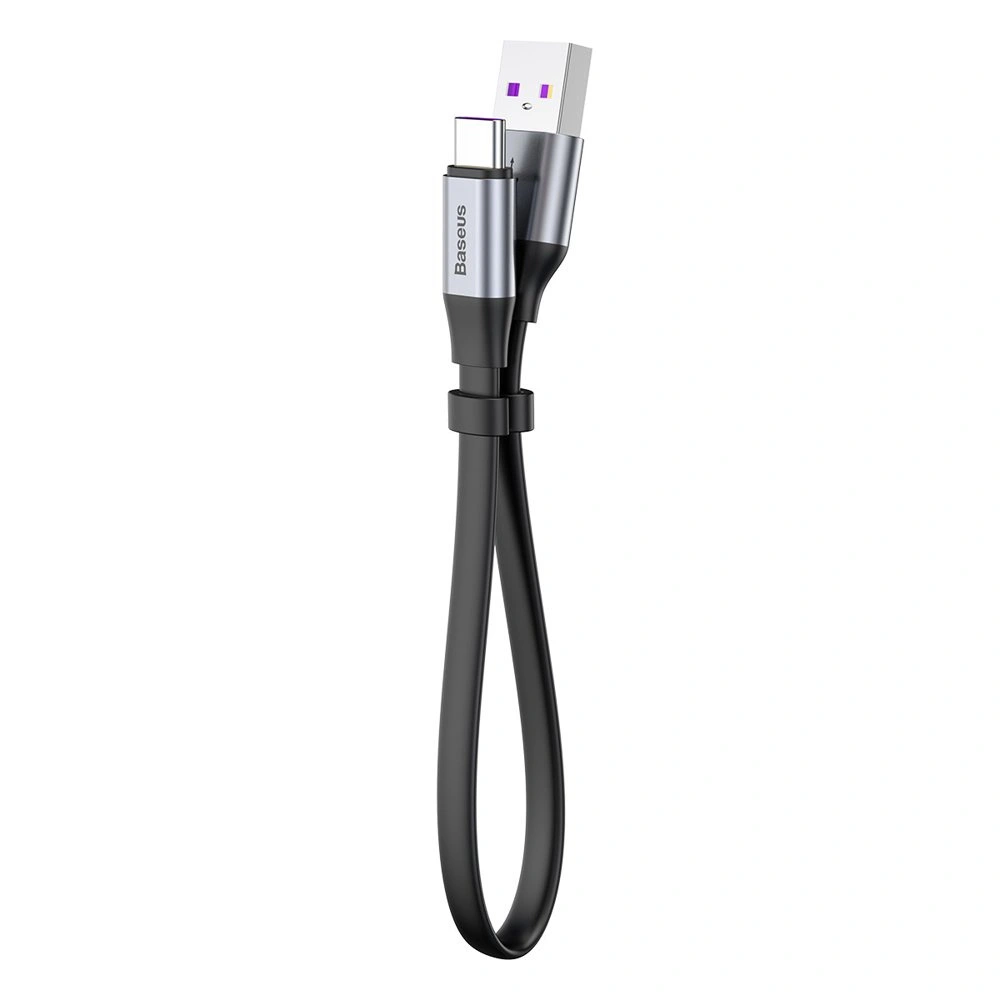 Hurtownia GSM - Cablul plat Baseus Simple USB-A/USB-C SuperCharge 5A 40W Quick Charge 3.0 QC 3.0 23cm gri - BSU4119 - {ean13} - Hurt
