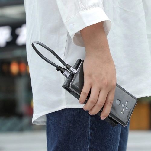 Płaski kabel Baseus Simple USB-A/USB-C SuperCharge 5A 40W Quick Charge 3.0 QC 3.0 23cm szary