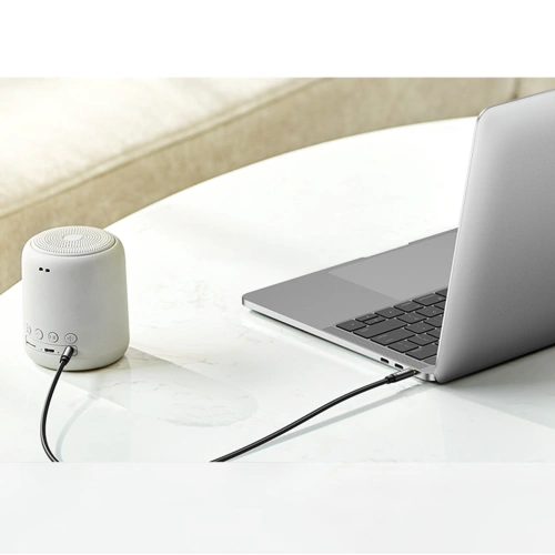 Kabel audio kątowy UGREEN AV112 AUX 2x mini jack 3,5mm 1,5m niebieski