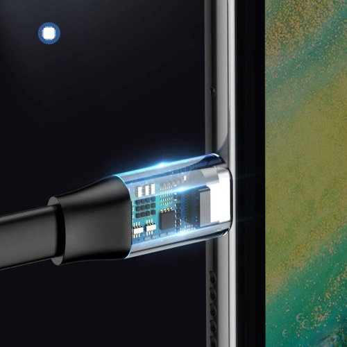 Płaski kabel Baseus Simple USB-A/USB-C SuperCharge 5A 40W Quick Charge 3.0 QC 3.0 23cm szary