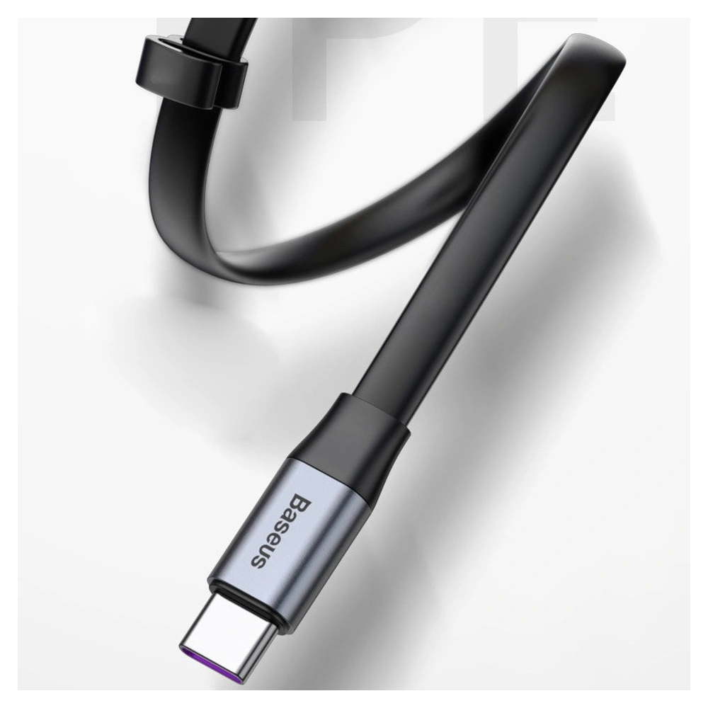 Hurtownia GSM - Płaski kabel Baseus Simple USB-A/USB-C SuperCharge 5A 40W Quick Charge 3.0 QC 3.0 23cm szary - BSU4119 - {ean13} - Hurt
