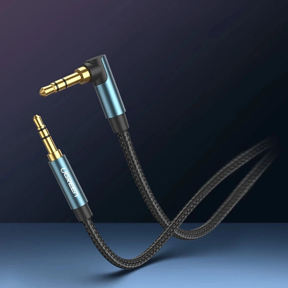 Hurtownia GSM - Úhlový audio kabel UGREEN AV112 AUX 2x mini jack 3,5mm 1,5m modrý - UGR1578 - {ean13} - Hurt