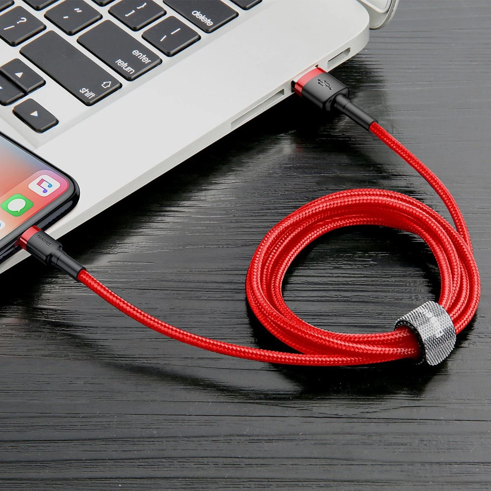 Hurtownia GSM - Kábel Baseus Cafule USB-A/Lightning QC 3.0 2A 3M piros - BSU4121 - {ean13} - Hurt