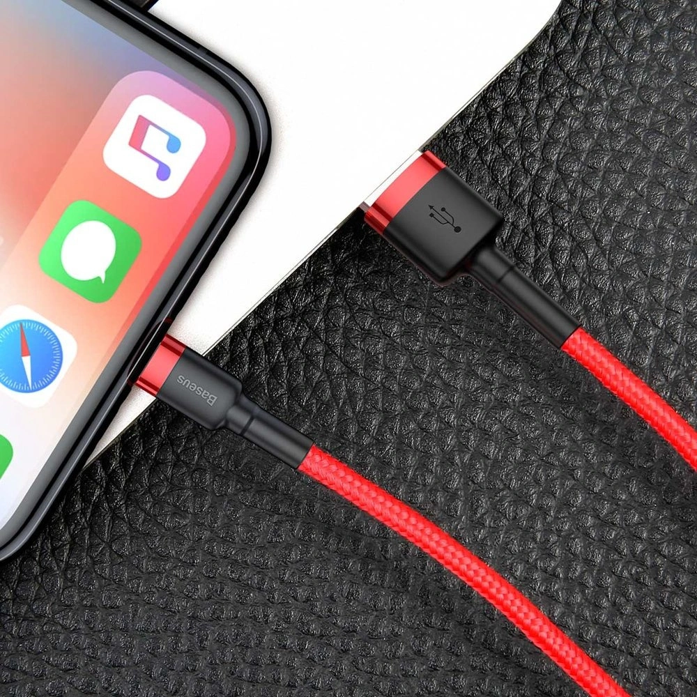 Hurtownia GSM - Kábel Baseus Cafule USB-A/Lightning QC 3.0 2A 3M piros - BSU4121 - {ean13} - Hurt