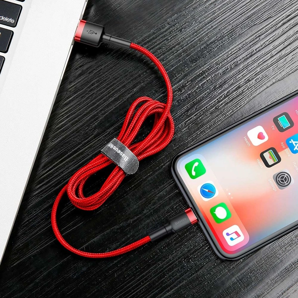Hurtownia GSM - Kábel Baseus Cafule USB-A/Lightning QC 3.0 2A 3M piros - BSU4121 - {ean13} - Hurt