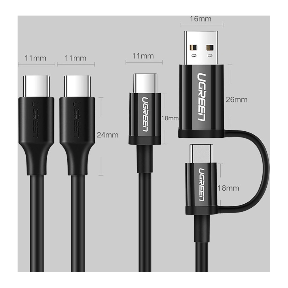 Hurtownia GSM - Cablu UGREEN US286 USB-C/USB-C 3A 1,5m negru - UGR1579 - {ean13} - Hurt