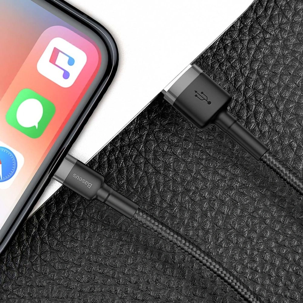 Wholesale Baseus Cafule USB-A/Lightning Cable QC 3.0 2A 3M black-gray - BSU4122 - {ean13} - Hurt