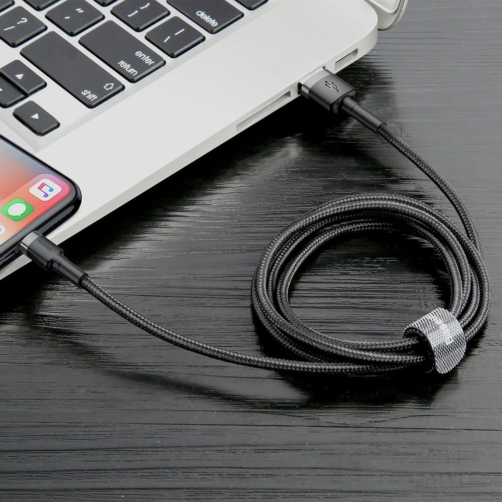 Hurtownia GSM - Kábel Baseus Cafule USB-A/Lightning QC 3.0 2A 3M fekete-szürke - BSU4122 - {ean13} - Hurt