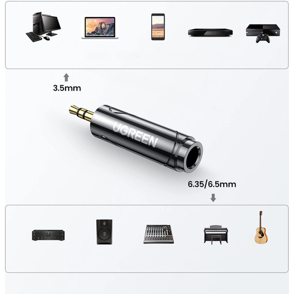 Hurtownia GSM - Audio-Adapter UGREEN AV168 Mini-Klinke 3,5mm/6,35mm grau - UGR1580 - {ean13} - Hurt