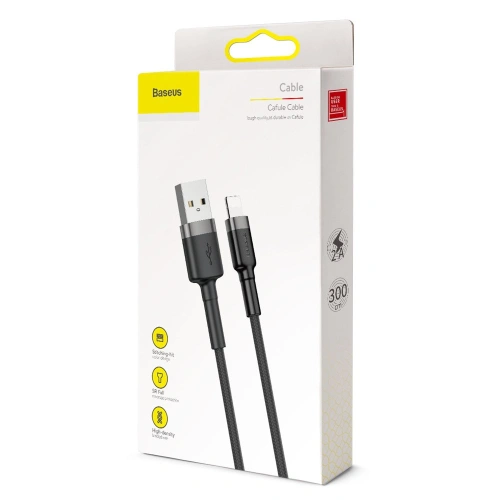 Kabel Baseus Cafule USB-A/Lightning QC 3.0 2A 3M czarno-szary