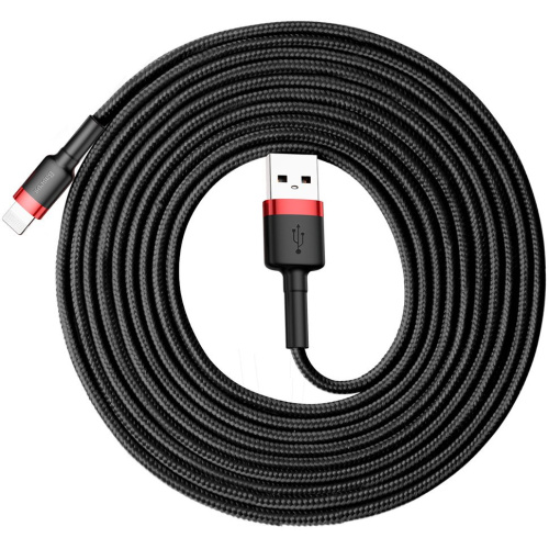 Baseus Distributor - 6953156296312 - BSU4123 - Baseus Cafule USB-A/Lightning Cable QC 3.0 2A 3M black-red - B2B homescreen