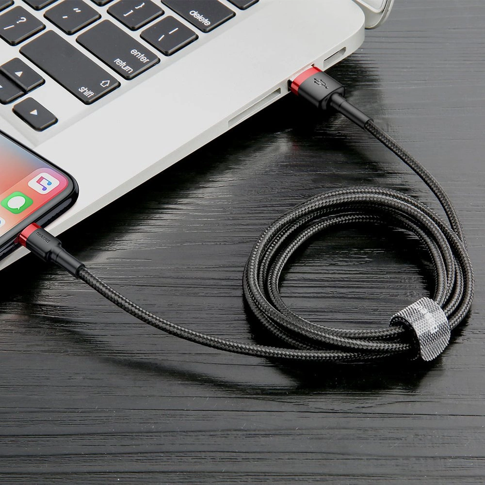 Hurtownia GSM - Kábel Baseus Cafule USB-A/Lightning QC 3.0 2A 3M fekete-piros - BSU4123 - {ean13} - Hurt
