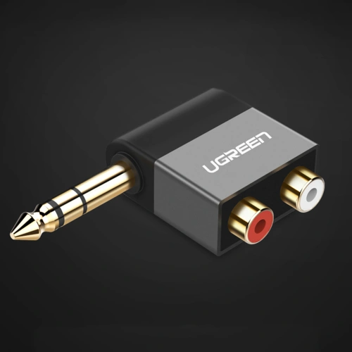 Kabel audio UGREEN AV147 jack 6.35mm/2xRCA czarny
