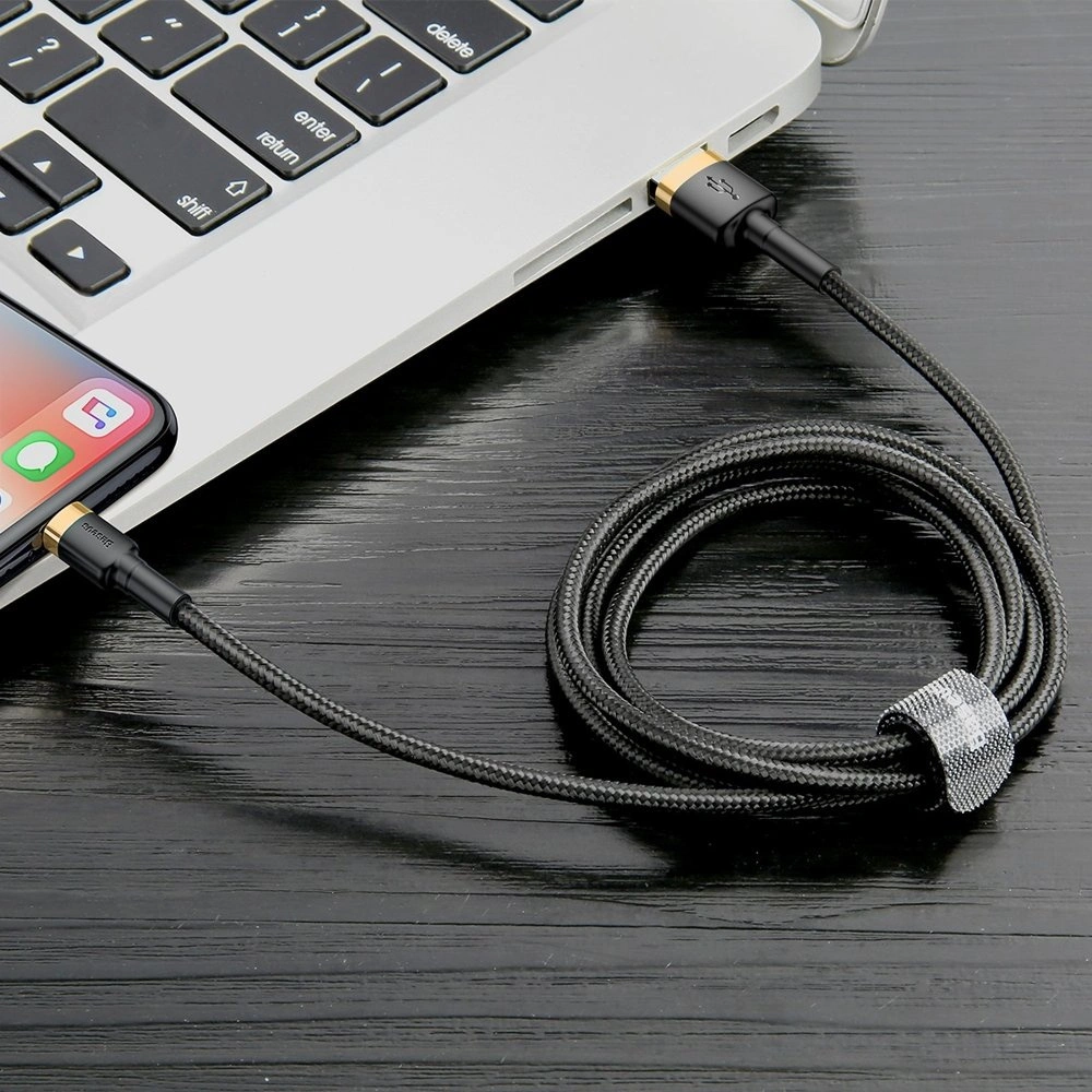 Hurtownia GSM - Kábel Baseus Cafule USB-A/Lightning QC 3.0 2A 3M fekete-arany - BSU4124 - {ean13} - Hurt