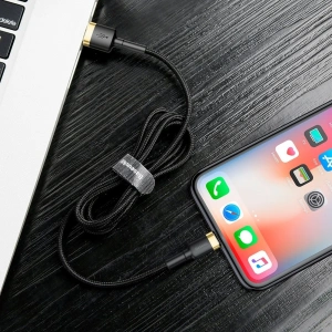 Kábel Baseus Cafule USB-A/Lightning QC 3.0 2A 3M fekete-arany