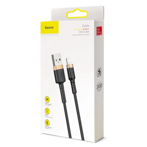 Kabel Baseus Cafule USB-A/Lightning QC 3.0 2A 3M czarno-złoty