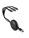 Hurtownia GSM - Rozwijany kabel Baseus Golden Loop 3w1 USB-A/microUSB - Lightning - USB-C 3.5A 35cm-120cm czarny - BSU4125 - {ean13} - Hurt