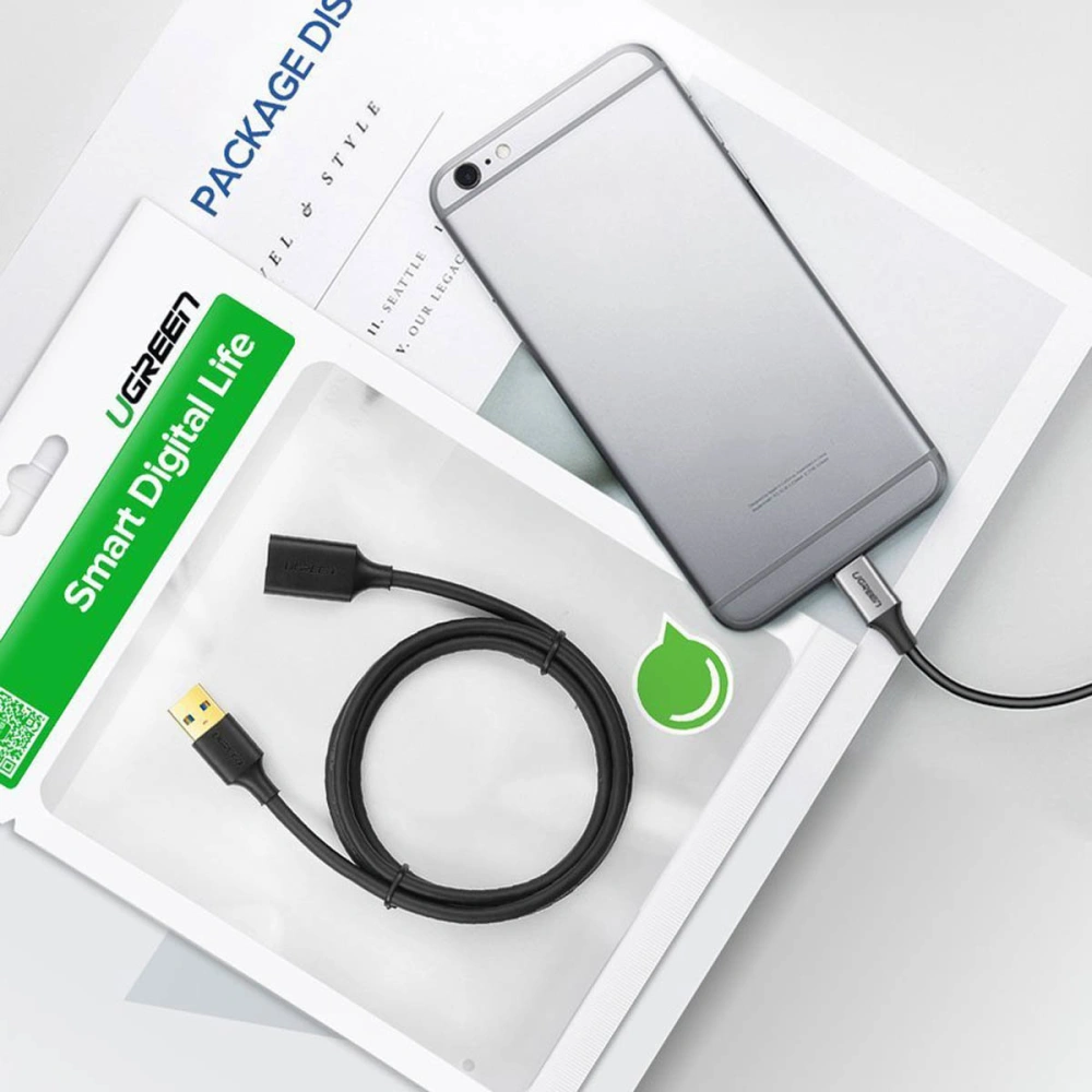 Hurtownia GSM - UGREEN US129 USB-A/USB-A 3.0 5Gb/s hosszabbító kábel 0.5m fekete - UGR1582 - {ean13} - Hurt