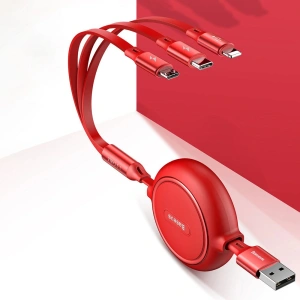 Hurtownia GSM - Kibővíthető kábel Baseus Golden Loop 3w1 USB-A/microUSB - Lightning - USB-C 3.5A 35cm-120cm fekete - BSU4125 - {ean13} - Hurt