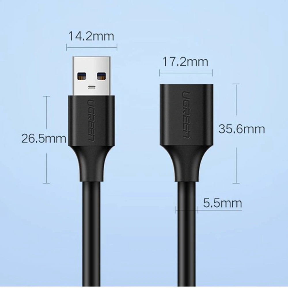 Hurtownia GSM - UGREEN US129 USB-A/USB-A 3.0 5Gb/s hosszabbító kábel 0.5m fekete - UGR1582 - {ean13} - Hurt