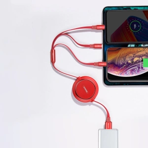Hurtownia GSM - Kibővíthető kábel Baseus Golden Loop 3w1 USB-A/microUSB - Lightning - USB-C 3.5A 35cm-120cm fekete - BSU4125 - {ean13} - Hurt