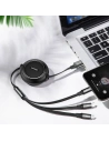 Hurtownia GSM - Rozwijany kabel Baseus Golden Loop 3w1 USB-A/microUSB - Lightning - USB-C 3.5A 35cm-120cm czarny - BSU4125 - {ean13} - Hurt