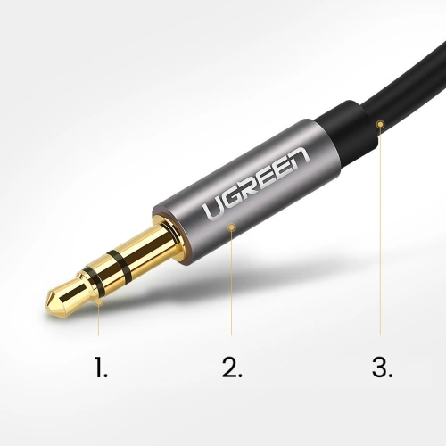 Kabel audio UGREEN AV119 AUX mini jack 3,5mm 1m czarny