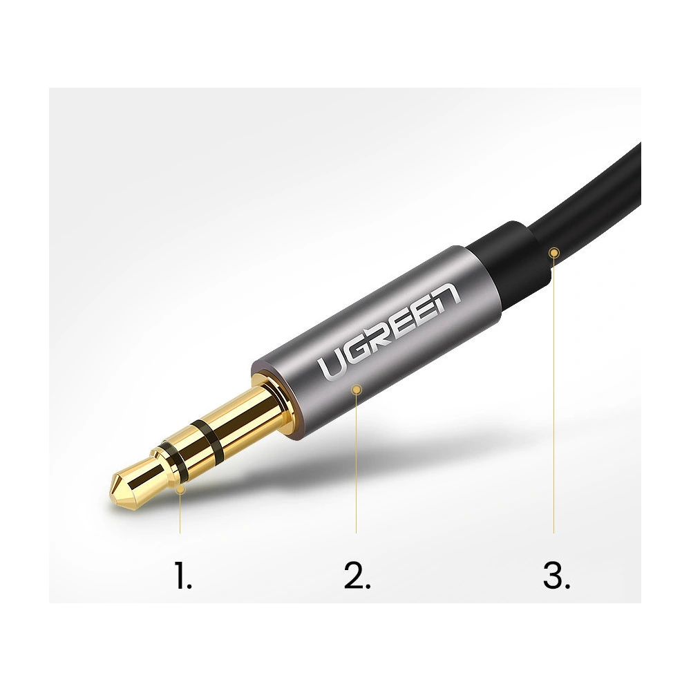 Hurtownia GSM - Audio kabel UGREEN AV119 AUX mini jack 3,5mm 1m černý - UGR1583 - {ean13} - Hurt