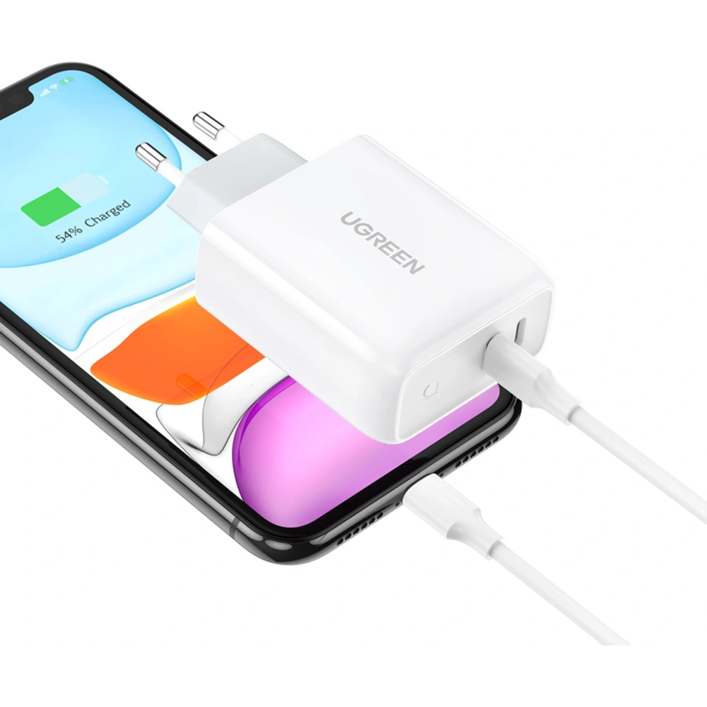 Hurtownia GSM - UGREEN CD199 hálózati töltő 2xUSB-C 36W PD fehér - UGR1585 - {ean13} - Hurt