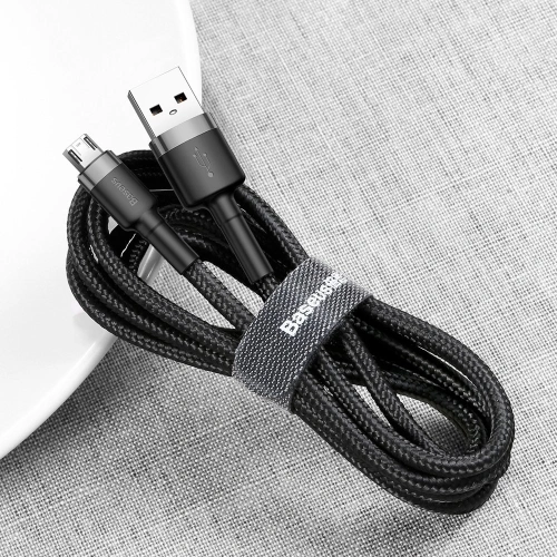 Kabel Baseus Cafule USB-A/microUSB 2A 3M czarno-szary