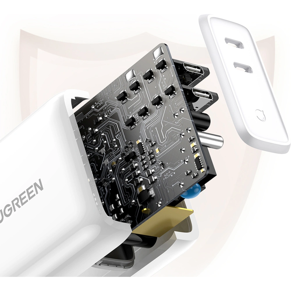 Hurtownia GSM - UGREEN CD199 hálózati töltő 2xUSB-C 36W PD fehér - UGR1585 - {ean13} - Hurt
