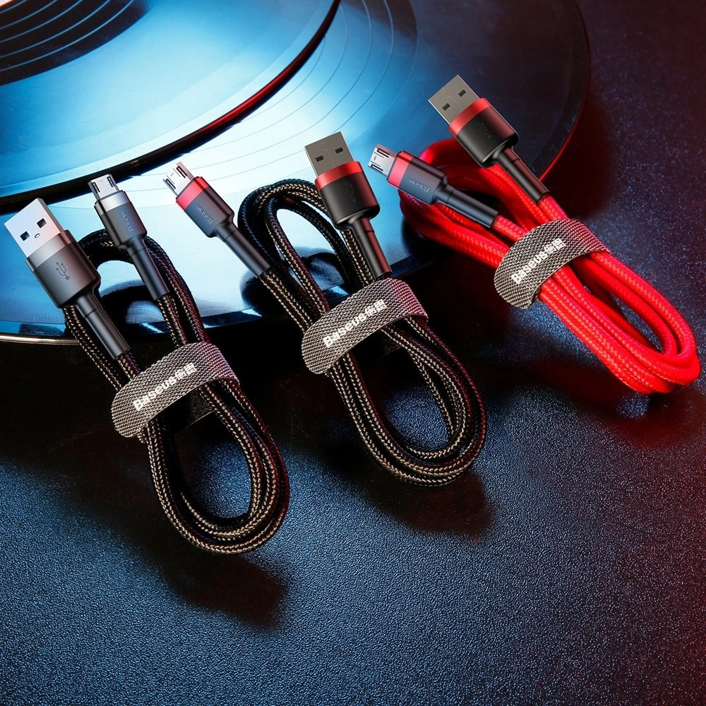 Hurtownia GSM - Kábel Baseus Cafule USB-A/microUSB 2A 3M fekete-szürke - BSU4126 - {ean13} - Hurt