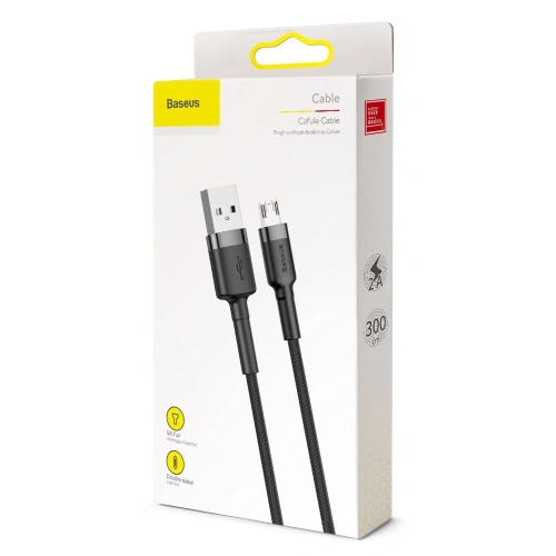 Kabel Baseus Cafule USB-A/microUSB 2A 3M czarno-szary
