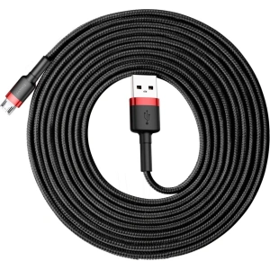 Kabel Baseus Cafule USB-A/microUSB 2A 3M czarno-czerwony
