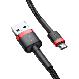 Kabel Baseus Cafule USB-A/microUSB 2A 3M czarno-czerwony