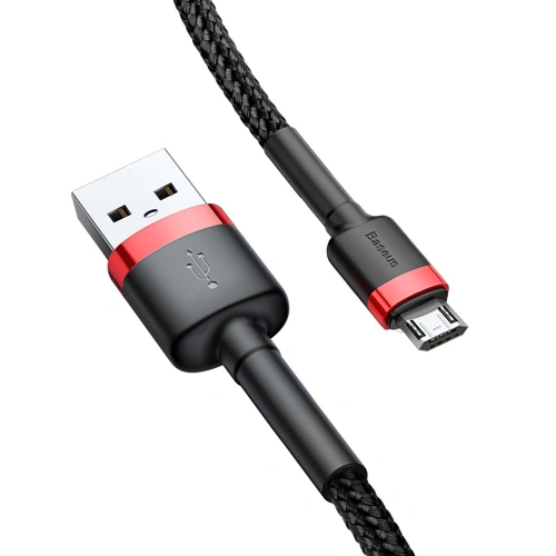 Kabel Baseus Cafule USB-A/microUSB 2A 3M czarno-czerwony
