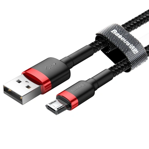 Kabel Baseus Cafule USB-A/microUSB 2A 3M czarno-czerwony