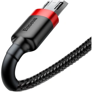 Kabel Baseus Cafule USB-A/microUSB 2A 3M czarno-czerwony