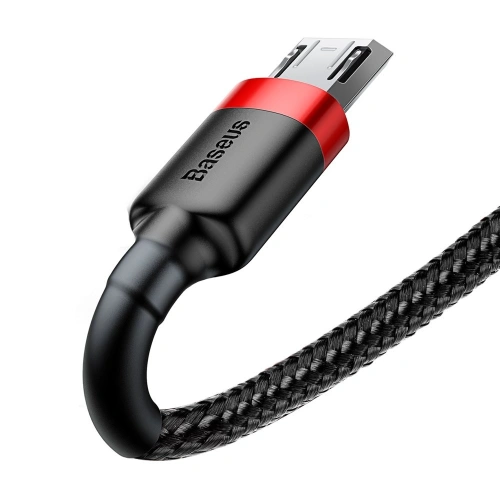Kabel Baseus Cafule USB-A/microUSB 2A 3M czarno-czerwony