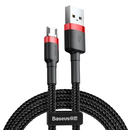 Kabel Baseus Cafule USB-A/microUSB 2A 3M czarno-czerwony