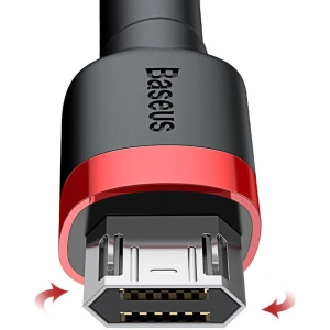Kabel Baseus Cafule USB-A/microUSB 2A 3M czarno-czerwony