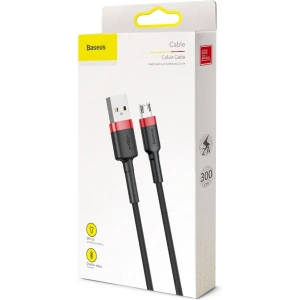 Kabel Baseus Cafule USB-A/microUSB 2A 3M czarno-czerwony