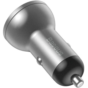 Ładowarka samochodowa Baseus 2x USB 4,8A 24W LCD srebrny