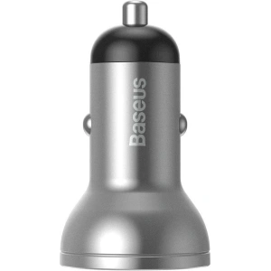 Ładowarka samochodowa Baseus 2x USB 4,8A 24W LCD srebrny