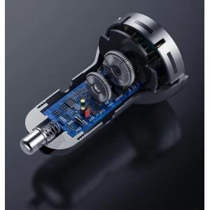 Ładowarka samochodowa Baseus 2x USB 4,8A 24W LCD srebrny