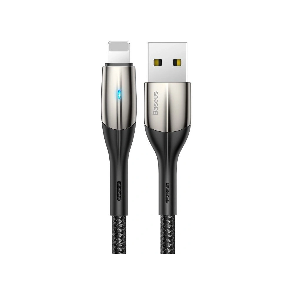 Hurtownia GSM - Kábel Baseus Horizontális USB-A/Lightning LED diódával 0.5m 2.4A (fekete) - BSU4131 - {ean13} - Hurt