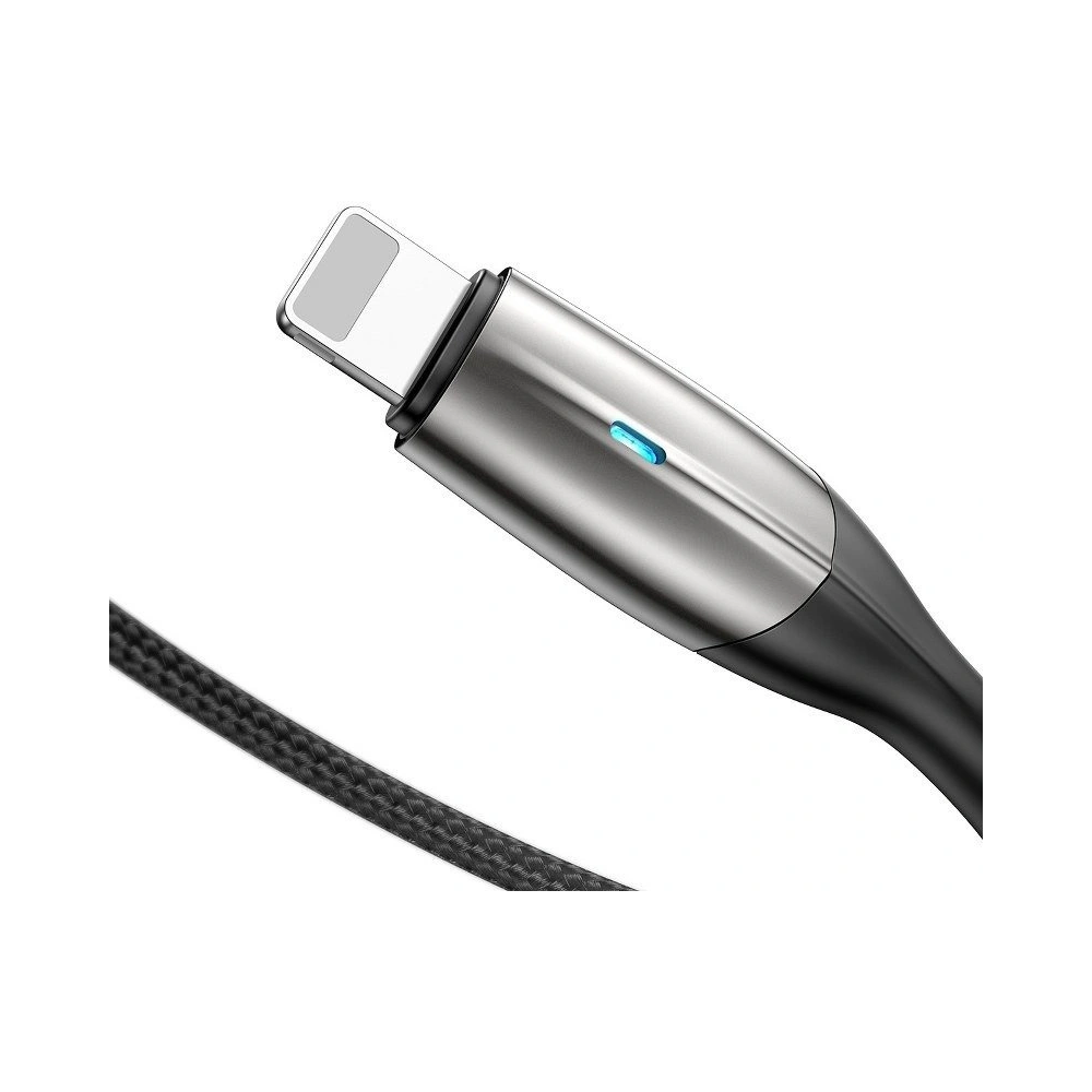 Hurtownia GSM - Kábel Baseus Horizontális USB-A/Lightning LED diódával 0.5m 2.4A (fekete) - BSU4131 - {ean13} - Hurt