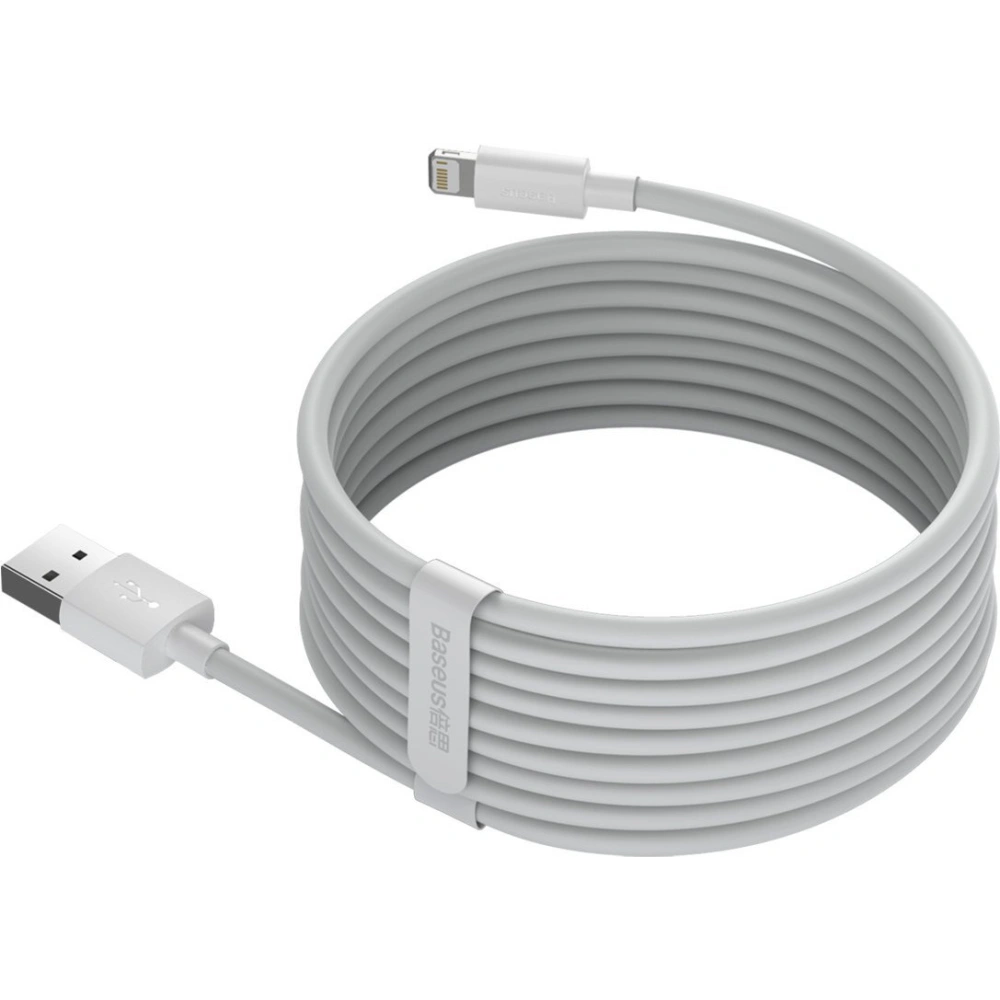 Hurtownia GSM - Kabel Baseus Simple Wisdom USB-A/Lightning 2.4A, 1.5m (weiß) [2 PACK] - BSU4140 - {ean13} - Hurt
