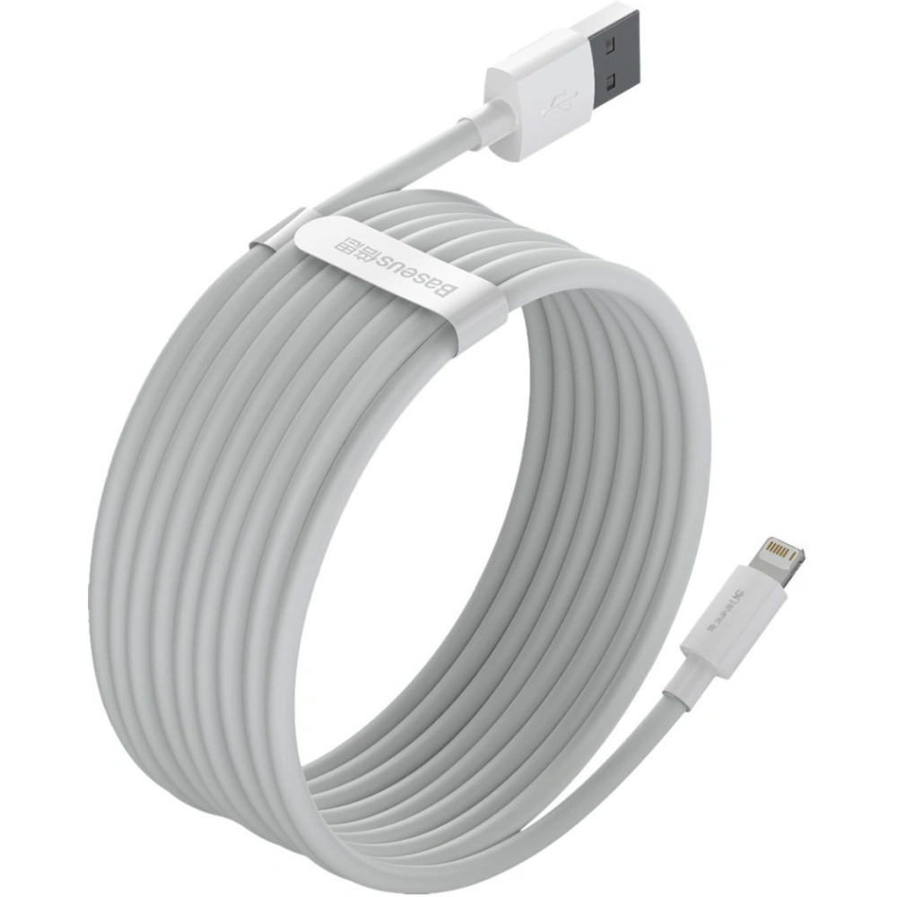 Hurtownia GSM - Kabel Baseus Simple Wisdom USB-A/Lightning 2.4A, 1.5m (weiß) [2 PACK] - BSU4140 - {ean13} - Hurt